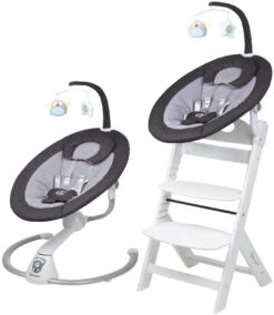 Babygo Homey Set Black/White Babyschommel En Kinderstoel 19014