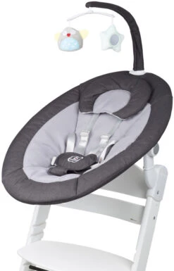 Babygo Homey Set Black/White Babyschommel En Kinderstoel 19014 -babyproducten babygo homey set dark greywhite babyschommel en kinderstoel 19014 3