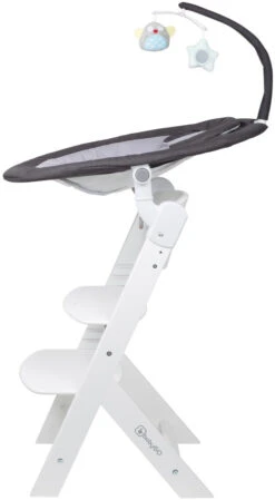 Babygo Homey Set Black/White Babyschommel En Kinderstoel 19014 -babyproducten babygo homey set dark greywhite babyschommel en kinderstoel 19014 5