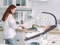 Babygo Homey Set Black/White Babyschommel En Kinderstoel 19014 -babyproducten babygo homey swing babyschommel 4 1 4