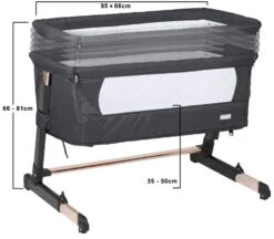 Babygo Together Zwart/Roségoud Wieg Aan Bed 4605 -babyproducten babygo together zwart goud wieg aan bed 4605 1