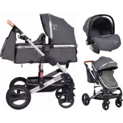 Cangaroo Gala Steel Grey 3-in-1 Combi Kinderwagen Incl. Autostoel