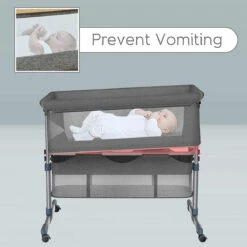 Eco Baby Donkergrijs Wieg Aan Bed FB5001 -babyproducten eco baby donkergrijs wieg aan bed fb5001 5 1