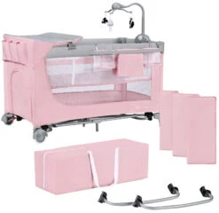 Kinderkraft Leody Pink Campingbed Met Accessoires KCLEOD00PNK00AC