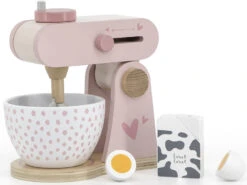 Voorkant 10 Voorkant -babyproducten label label roze houten keukenmixer llwt 24937 1