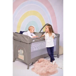 Lorelli Noemi Plus Fog Beige Star Campingbed Met Bodemverhoger 1008056-2217 -babyproducten lorelli noemi plus campingbed met bodemverhoger 1008056 13 2